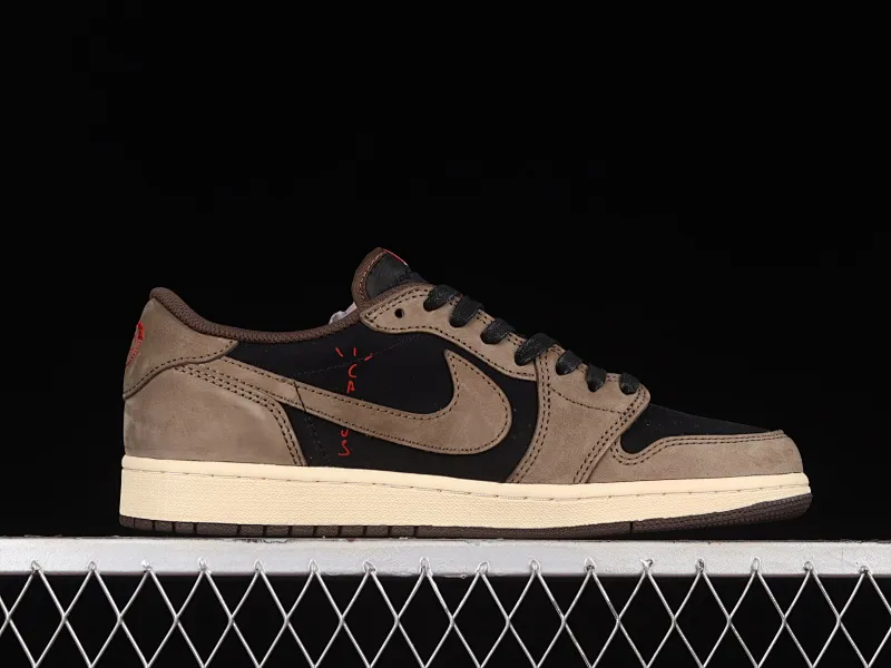 All categories Air Jordan Jordan series basketball shoes Air Jordan 1 Low pure original version Travis Scott x Jordan 1 low AJ 1 OG barb reverse hook grimace low top CQ4277-001